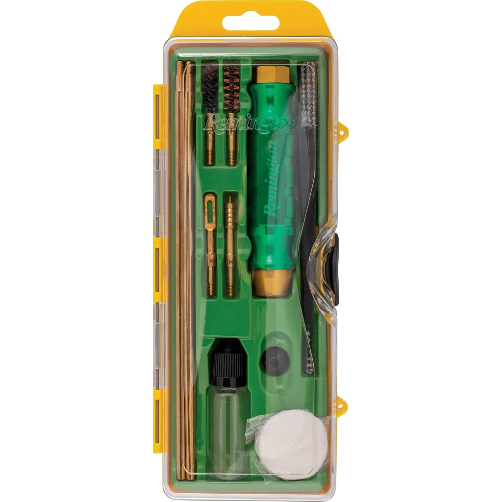 Remington Premier .30 Cal Rifle Cleaning Kit with brass rods, brushes, jag and oil bottle