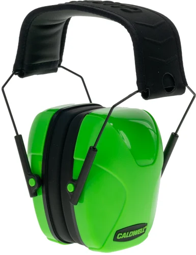 Caldwell youth passive earmuff neon green with black headband