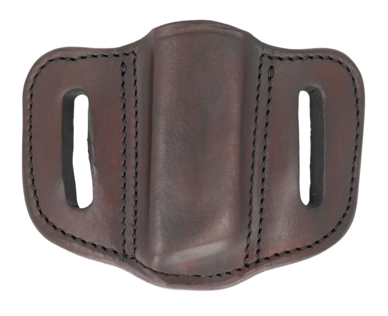 1791 Gunleather MAG1.2 single magazine holster in Signature Brown leather, belt slide