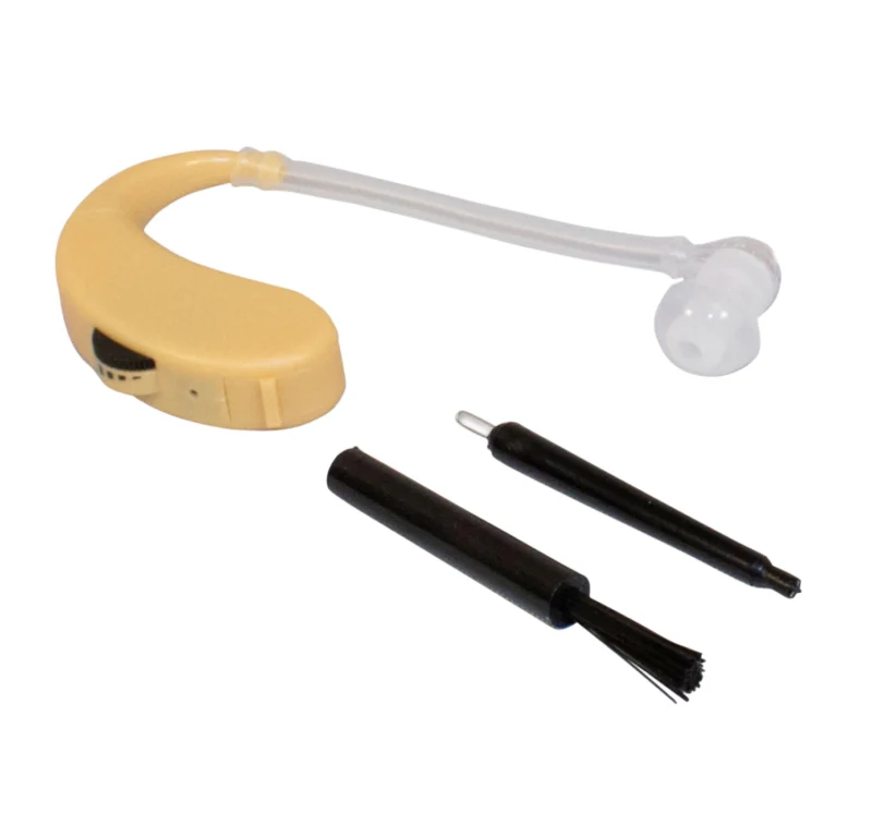 Walker's Ultra Ear BTE hearing amplifier, beige, behind-the-ear design
