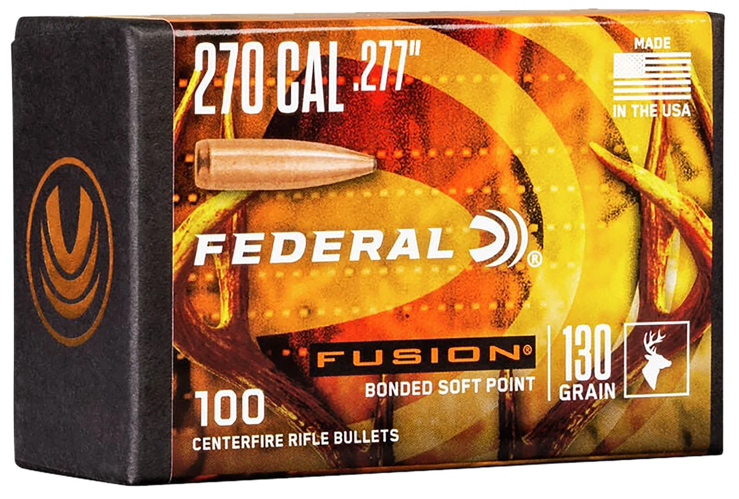 Federal Ammunition FB277F2 Fusion Component 130 gr .277 Fusion Soft Point bullets, 100/box