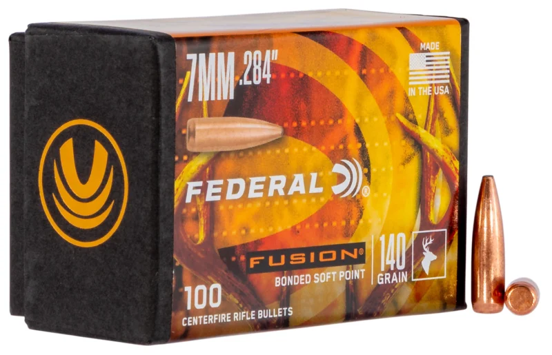 Federal Fusion Component 7mm .284 140 gr Fusion Soft Point bullets 100 per box