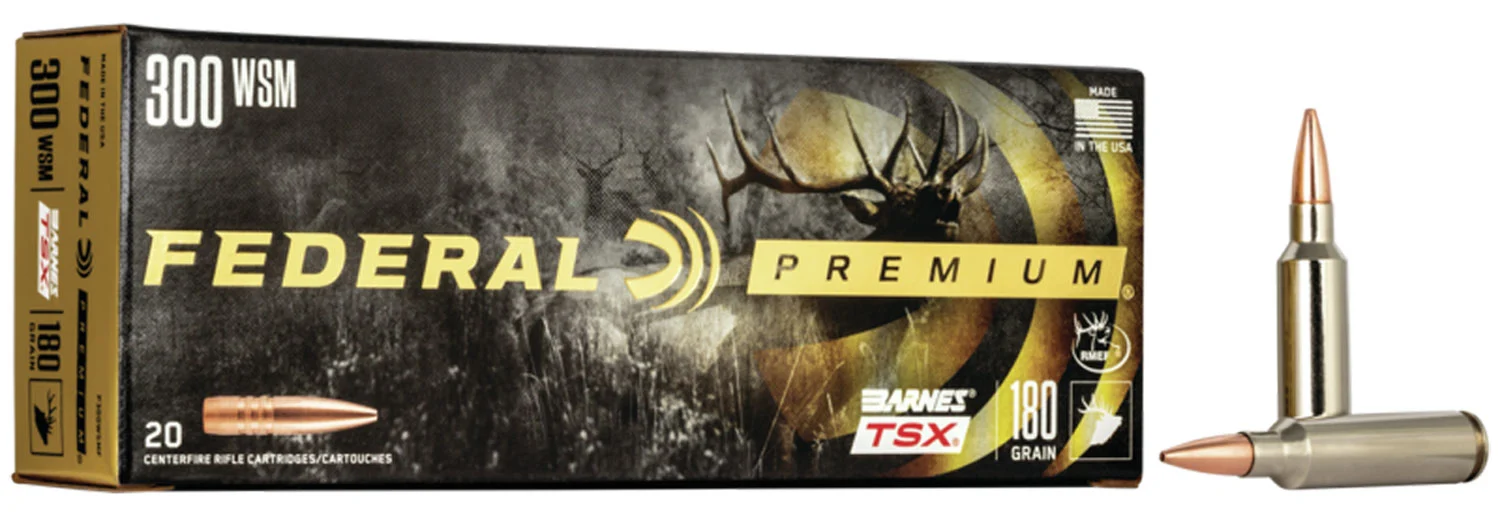 Federal Premium 300 WSM 180gr Barnes TSX rifle ammunition, 20-round box