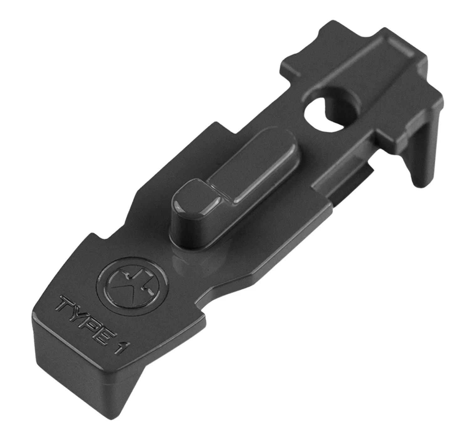 Magpul Tactile Lock-Plate Type 1 black polymer with 1/8 inch single ridge for PMAG GEN M3 floor plates, 5 pack