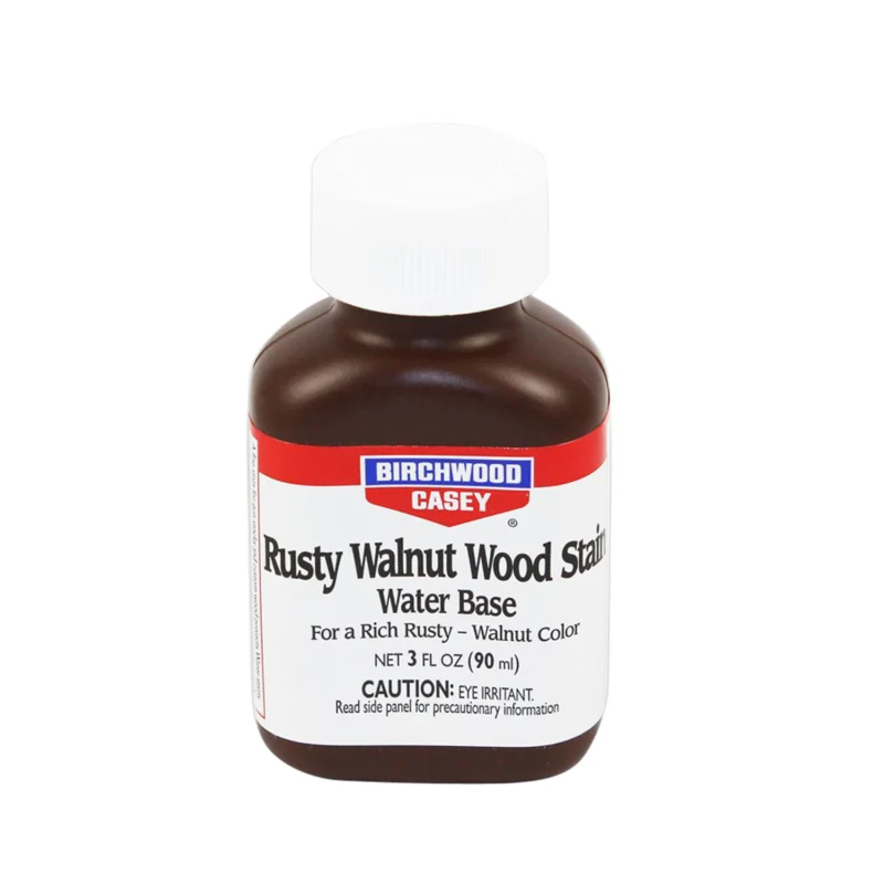 Birchwood Casey Rusty Walnut 3 oz water-soluble wood stain bottle