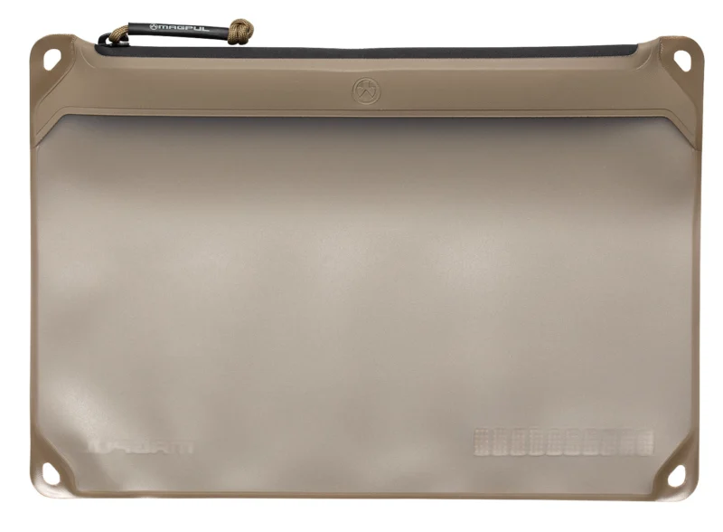 Magpul DAKA large window pouch in Flat Dark Earth with translucent window, 13 x 9 inches