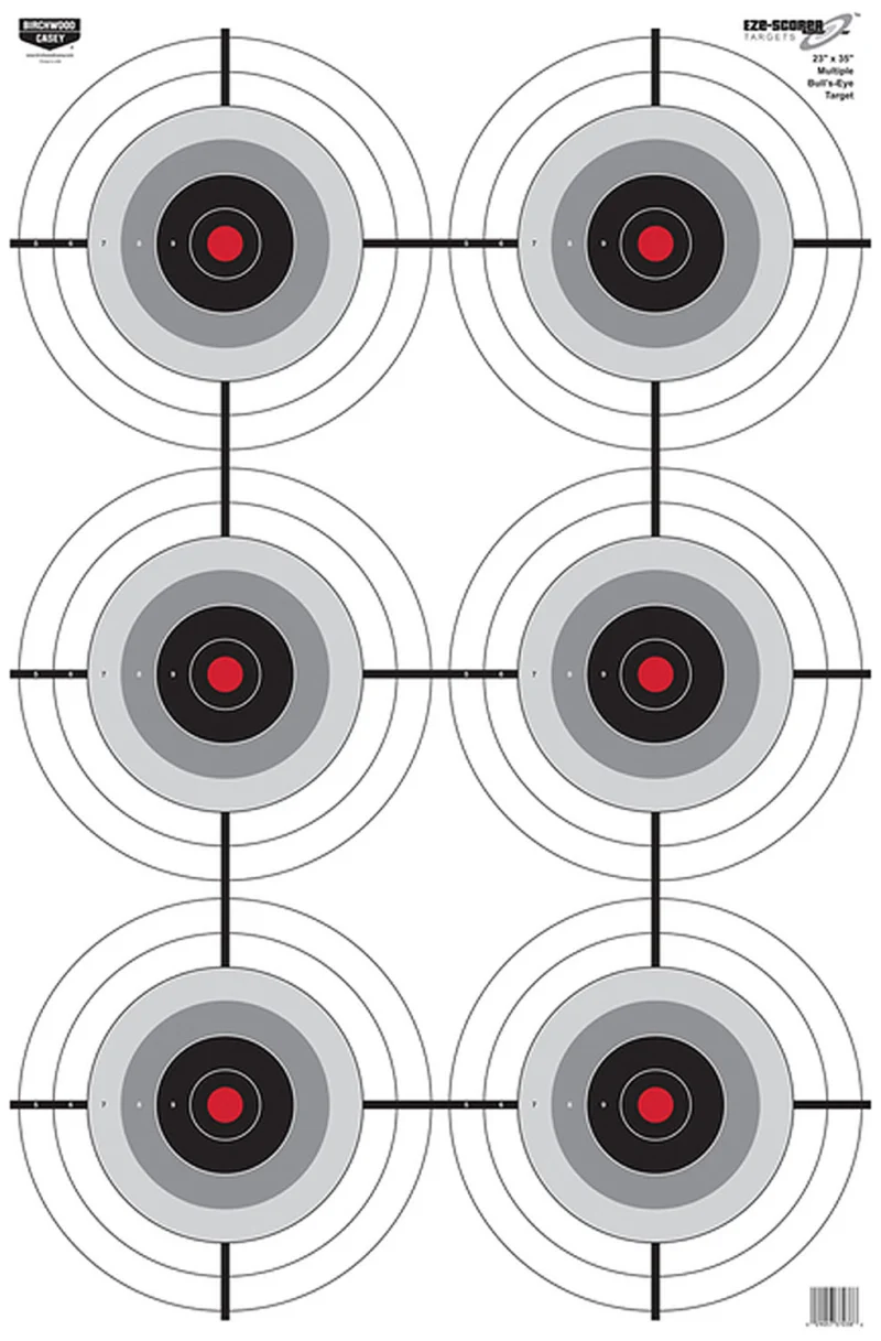 Birchwood Casey EZE-Scorer 6-Bullseye paper target 23 x 35 pack of 100