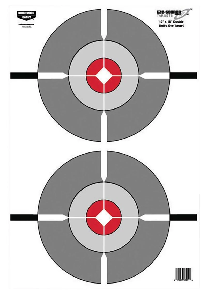 Birchwood Casey EZE-Scorer 12x18 double bullseye paper targets, pack of 100