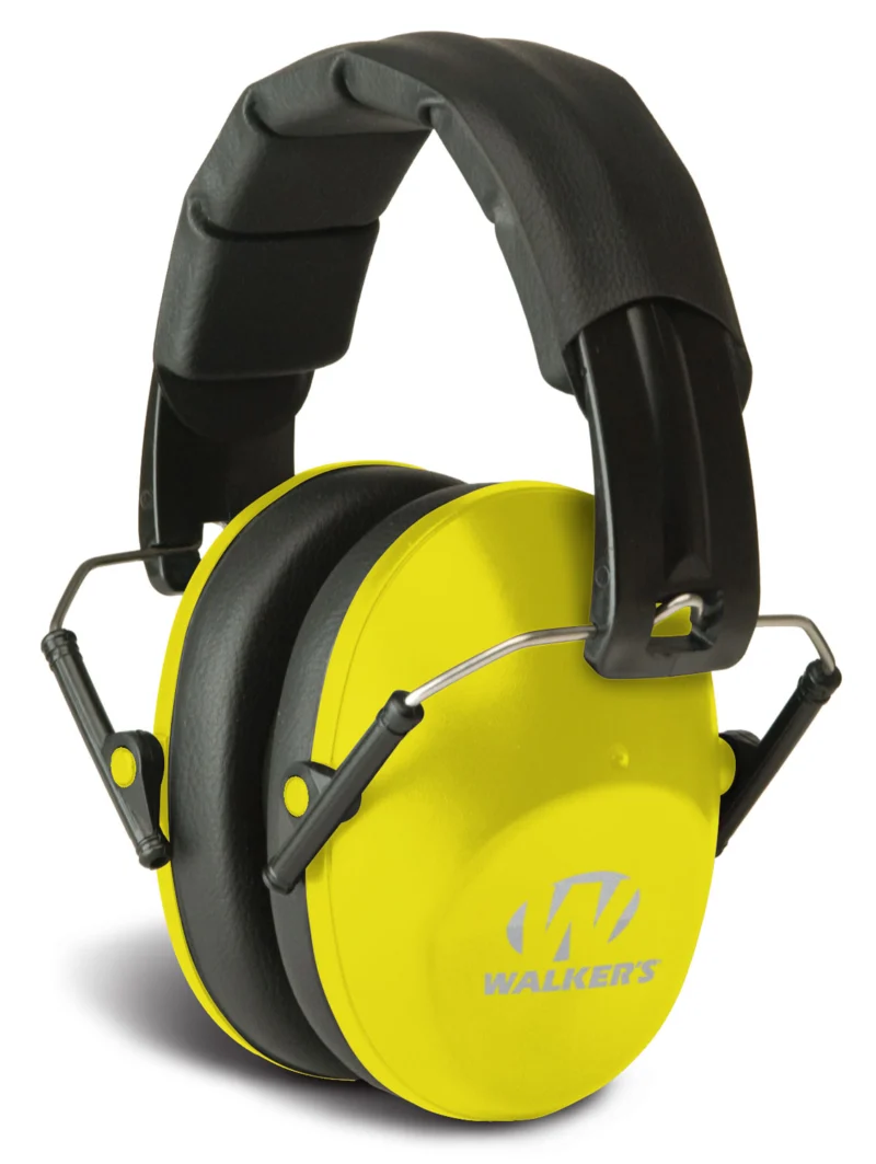Walkers Pro Low Profile Folding Earmuffs 22 dB NRR Black and Yellow