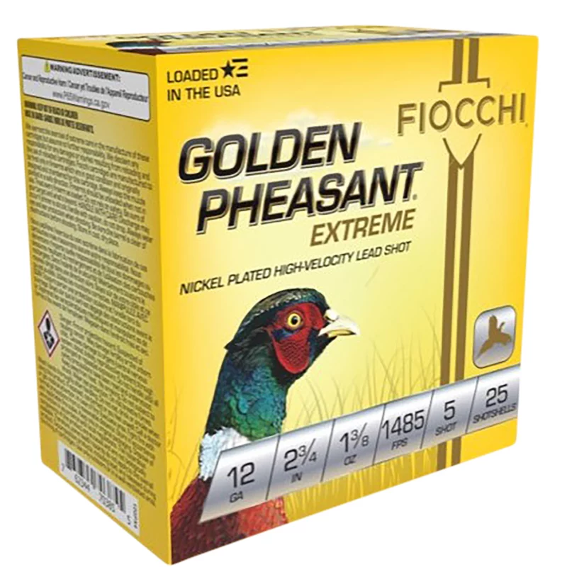 Fiocchi Golden Pheasant 12ga 2.75in 1-3/8oz #5 shot 25rd box product image