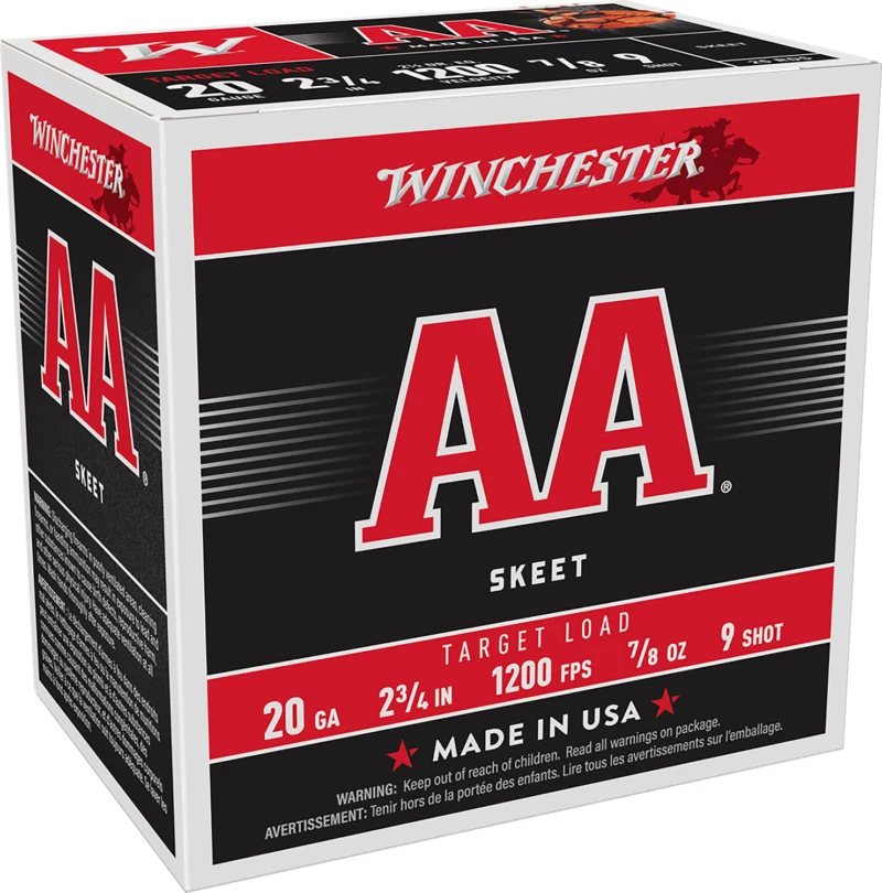 Winchester AA Target 20ga 2-3/4in 7/8oz #9 shot 25rd box product image