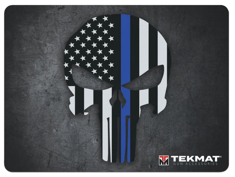 TekMat TEKR20PUNISHER Ultra 20 cleaning mat 15x20 rubber Blue Line Punisher Skull
