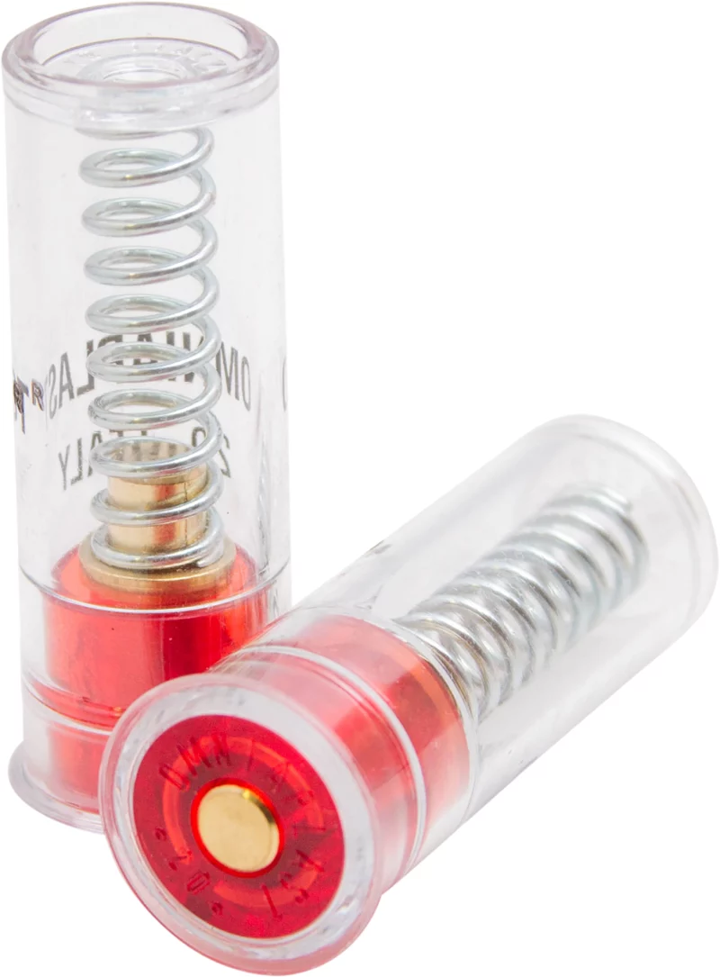 Carlsons 20 Gauge Snap Caps, red plastic, spring-loaded striking area, 2-pack