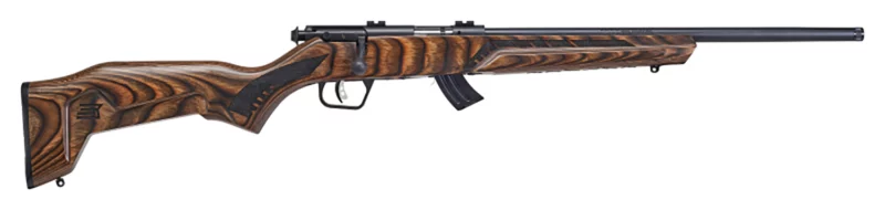 Savage Mark II Minimalist 22 LR rifle 18-inch threaded barrel brown laminate stock