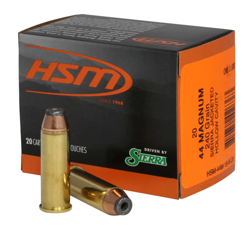 HSM Pro Pistol 44 Rem Mag 240 gr Jacketed Hollow Point ammunition 20-round box