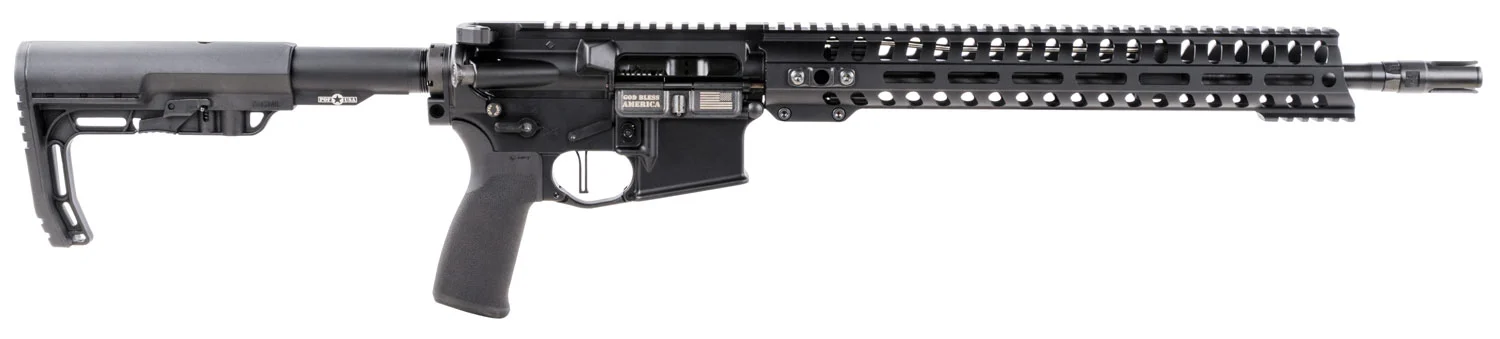 Patriot Ordnance Factory Minuteman 5.56x45mm 16.50 in black rifle side view