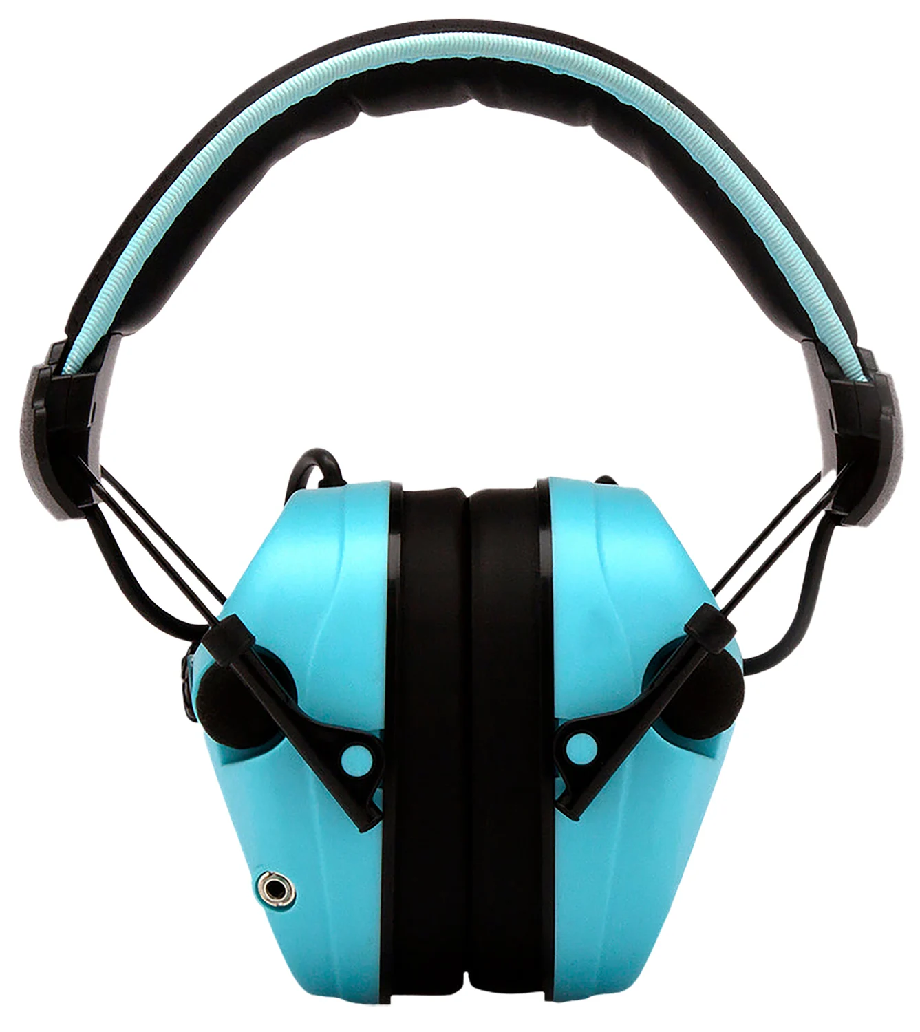 Pyramex Venture Gear Sentinel VGPME26 electronic earmuff in powder blue and black, over-the-head