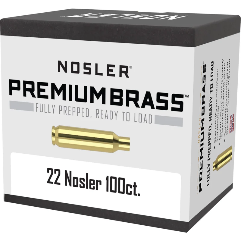 Nosler 10067 Premium Brass Unprimed .22 Nosler 100 per box