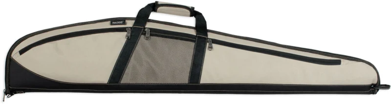 Bulldog Plus 48-inch rifle case in taupe with black trim and three exterior pockets