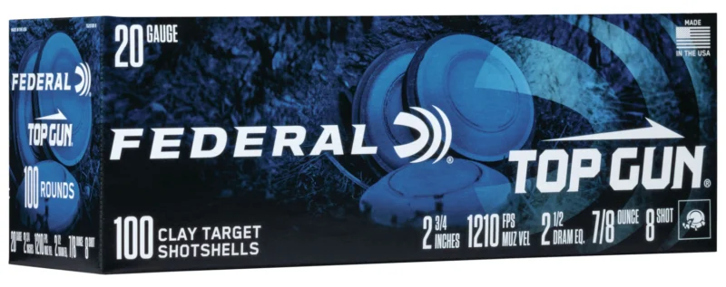 Federal Top Gun TG201008 20ga 2.75 7/8oz #8 100/Box eral Top Gun TG201008 20ga 2.75 7/8oz #8 100/Box Ammo