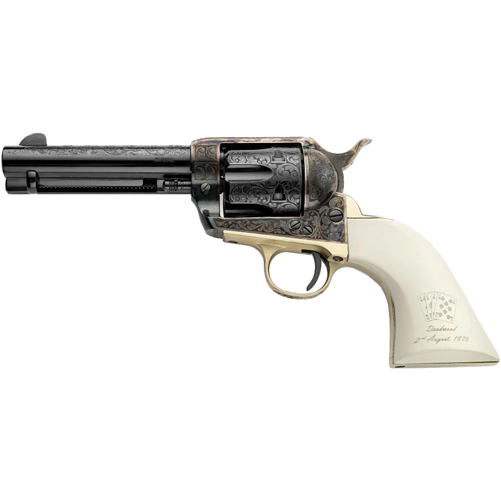 Pietta Great Western II Deadman's Hand .357 Mag 4.75in revolver, blued octagon barrel, white Aces & Eights grip