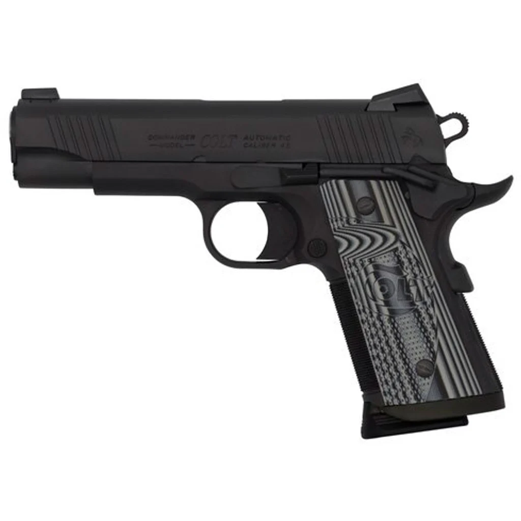 Colt CCU Officers 1911 Combat Unit 9mm 4.25-inch pistol Black DLC with gray G10 grips