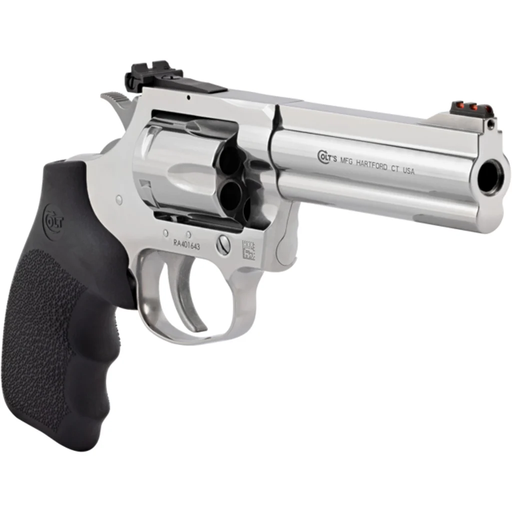 Colt King Cobra Target stainless revolver .357 Magnum with Hogue rubber grips and fiber-optic front sight