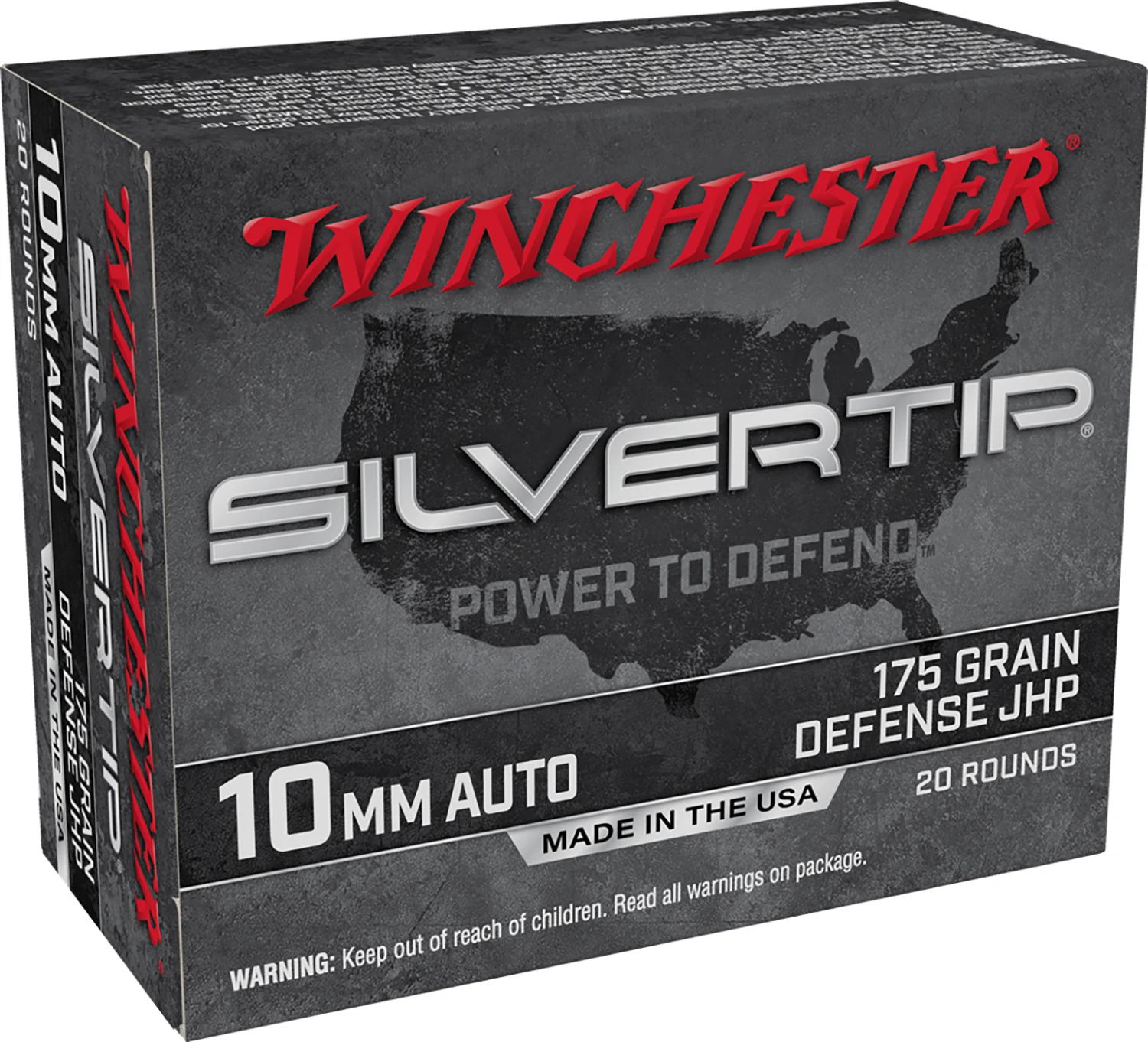 Winchester Super-X 10mm Silvertip jacketed hollow point ammunition box, 20 rounds