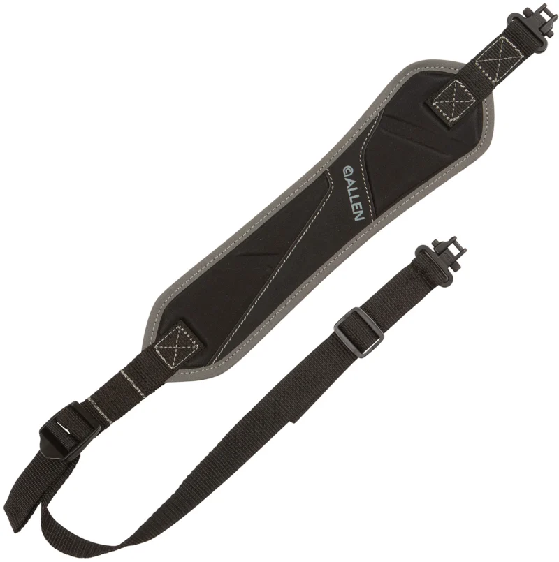 Allen Glenwood lightweight black nylon sling with foam padding and swivels