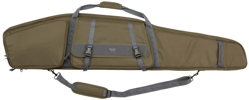 Allen Tac Six Garrison 55in OD Green foam-padded rifle case with shoulder strap and pockets