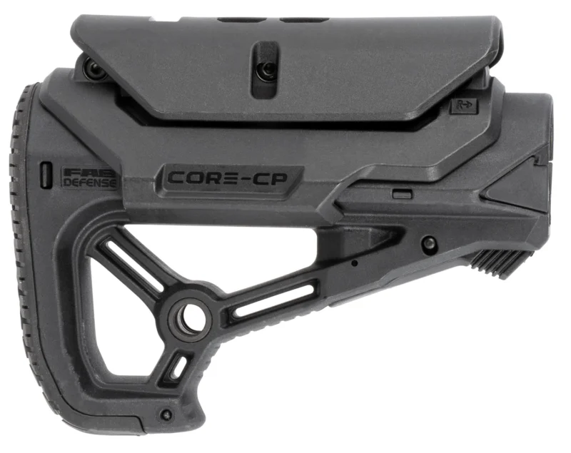FAB Defense GL-Core S CP black compact buttstock for AR-15 with adjustable cheek rest