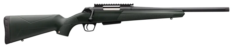 Winchester XPR Stealth 6.5 PRC rifle with green synthetic stock and threaded 16.5 inch barrel