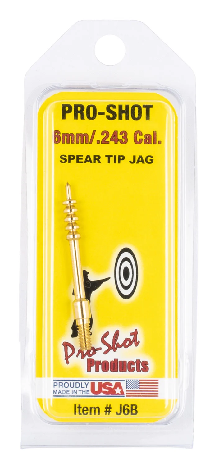 Pro-Shot J6B 6mm spear tip brass jag with #8-32 thread for bore cleaning