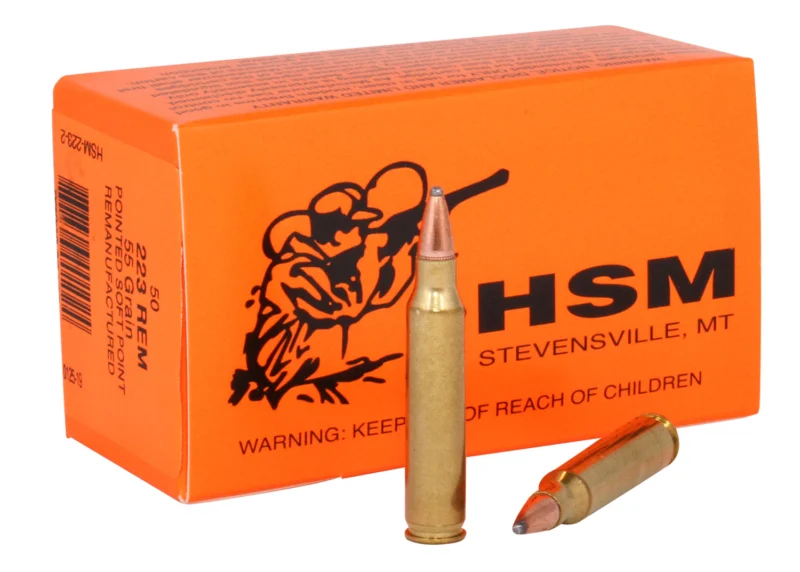 HSM 2232 Varmint Remanufactured .223 Rem 55 gr Soft Point ammunition 50-count box