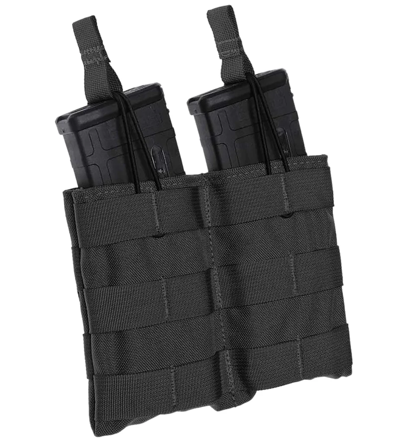 Tac Shield Speed Load double rifle MOLLE magazine pouch in black, 1000D nylon, two compartments