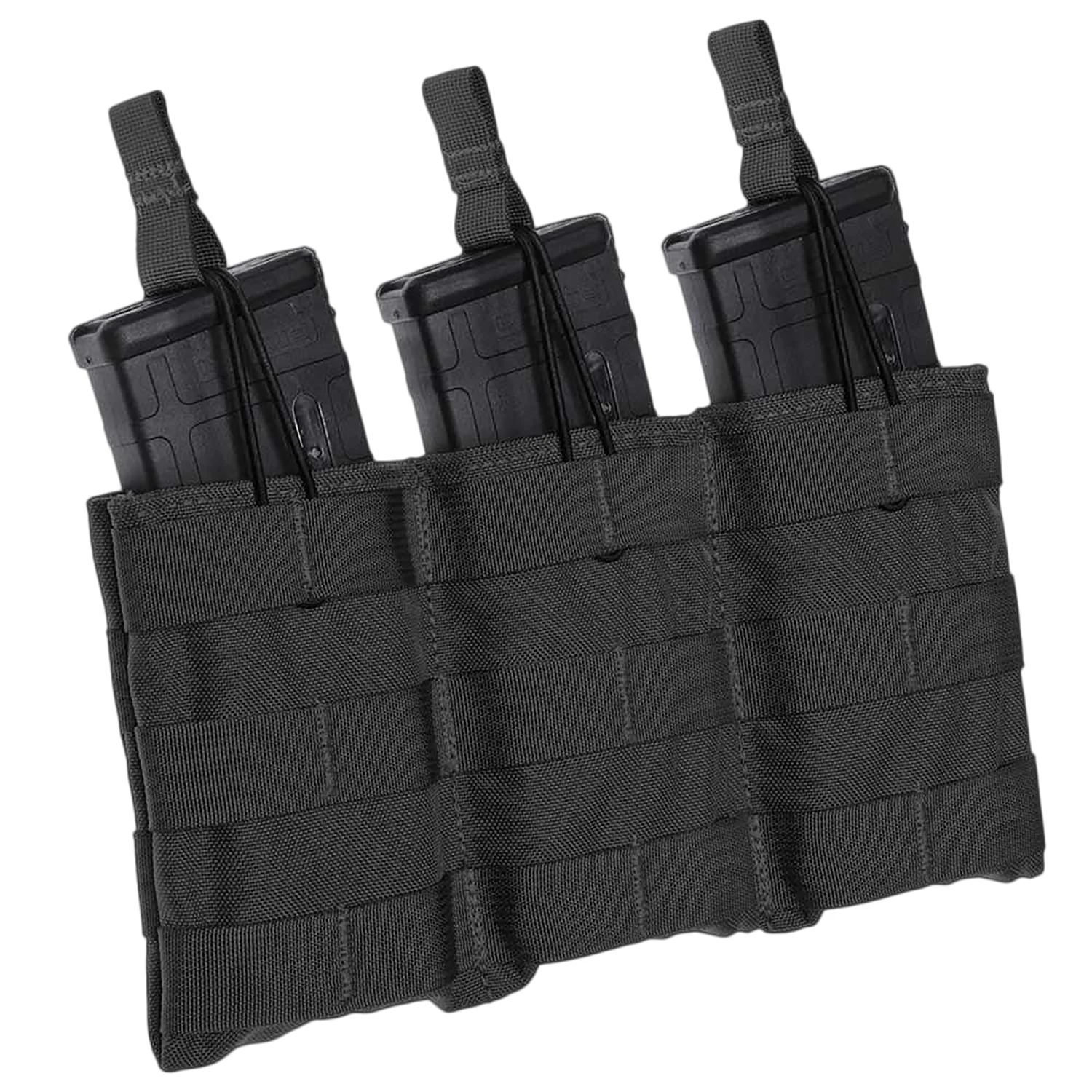 Tac Shield Triple Speed Load MOLLE rifle magazine pouch in black, three-compartment 1000D nylon