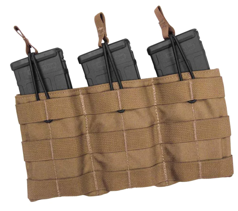 Tac Shield Speed Load triple rifle magazine pouch in coyote 1000D Nylon holds 3 M4/M16 magazines