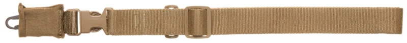 TacShield T6005CY CQB single-point sling in coyote brown with HK snap hook and silencer sleeve