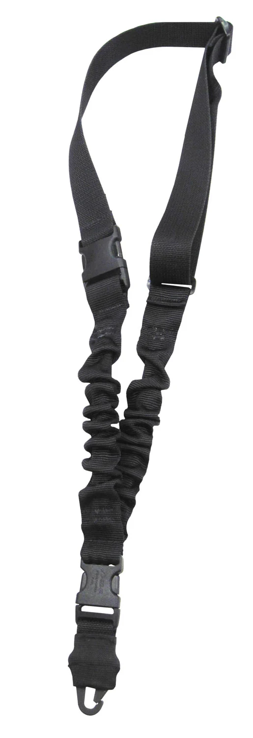TacShield Shock Sling single-point 1.25 inch black with Mil-Spec snap hook