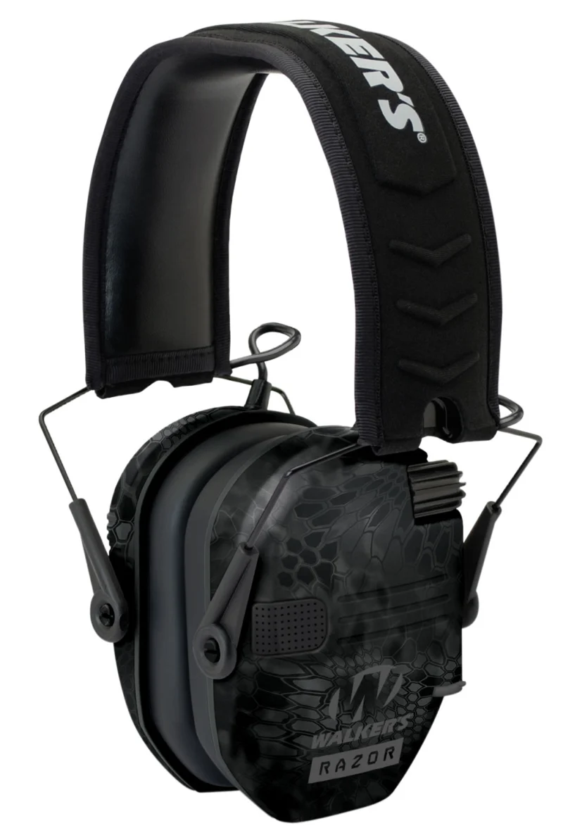 Walker's Razor Slim electronic hearing muff, 23 dB NRR, Typhoon Camo/Black
