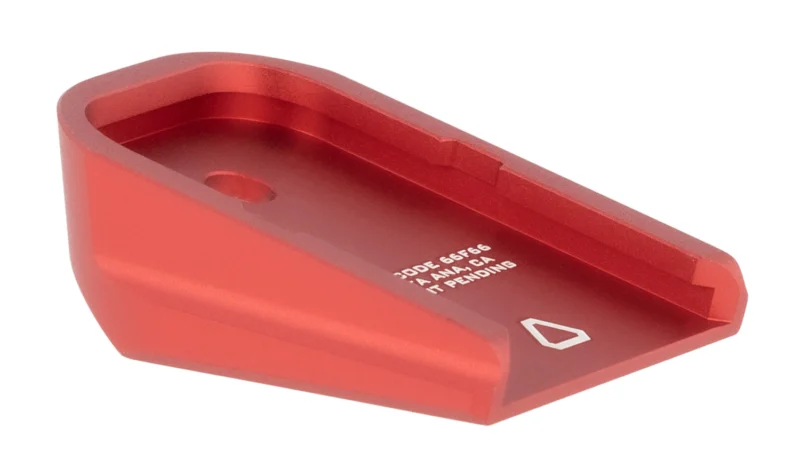 Strike Industries red anodized aluminum Glock magazine base plate