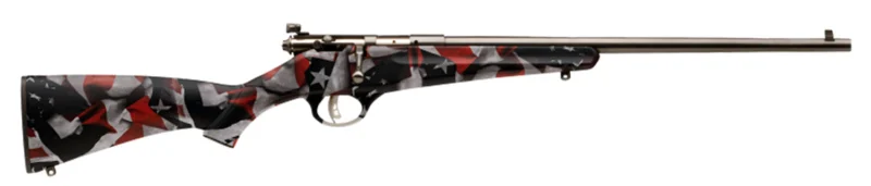 Savage Rascal youth .22 LR rifle with American flag synthetic stock and 16.125 in barrel