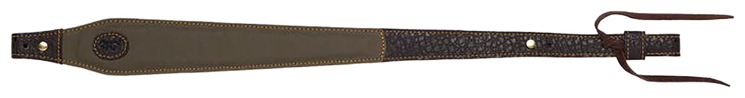 Browning Laredo olive canvas and leather adjustable rifle sling, 25.5–35.5 inches