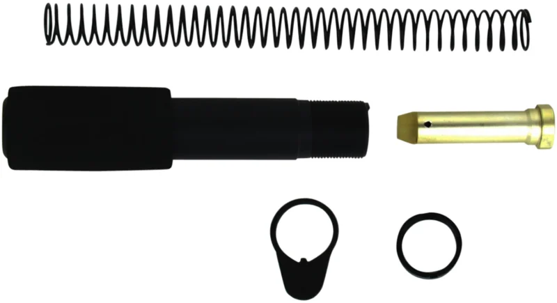 TacFire AR-15 pistol buffer tube kit: mil-spec tube with foam insert, 3 oz buffer, carbine spring, end plate, castle nut