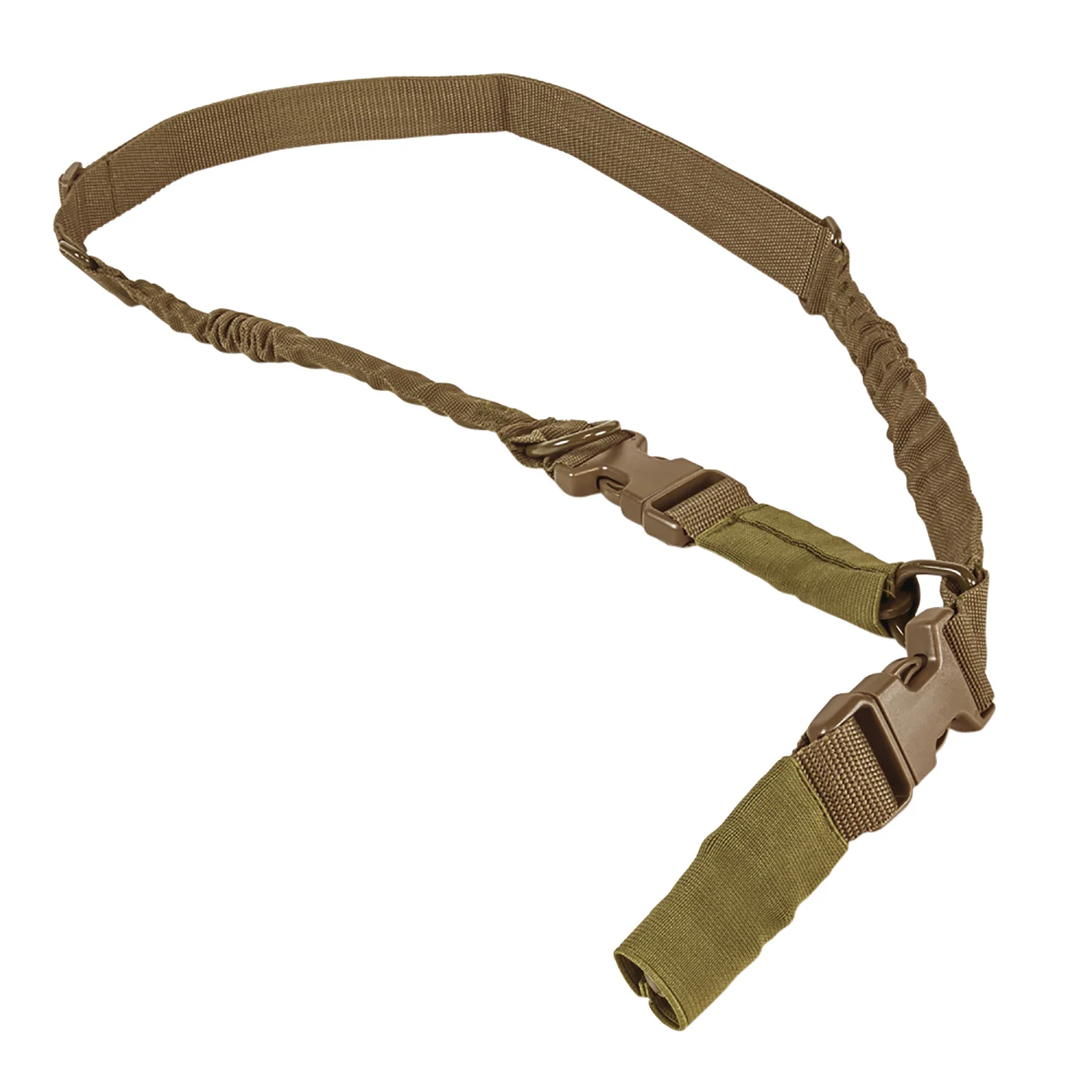 NCStar tan 2- and 1-point adjustable bungee sling, 55-72 in, nylon strap