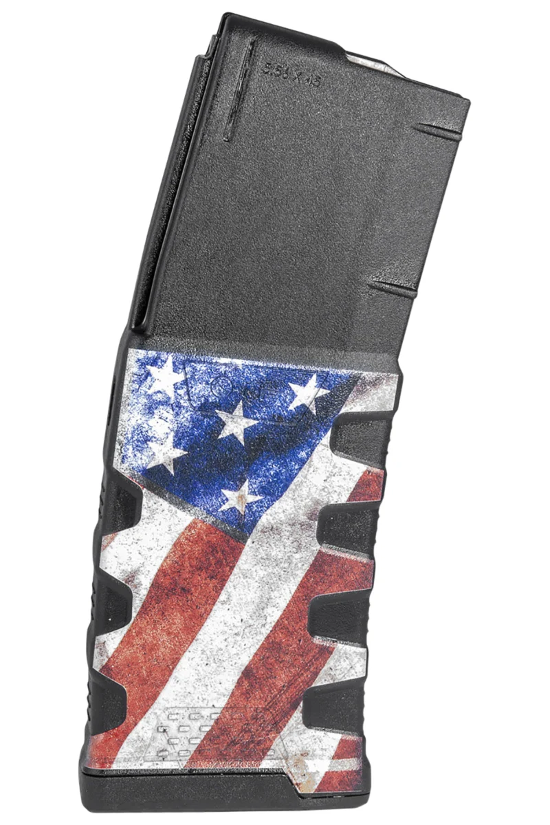 Mission First Tactical Extreme Duty 30rd polymer AR-15 magazine American Flag finish 5.56x45mm .223 Rem