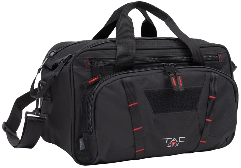 Allen Tac Six 8247 Tactical Sporter Range Bag in black Endura fabric with padded pistol rug