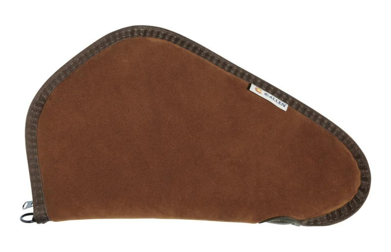 Heritage Cases suede 13-inch handgun case brown with faux sherpa lining and locking zipper