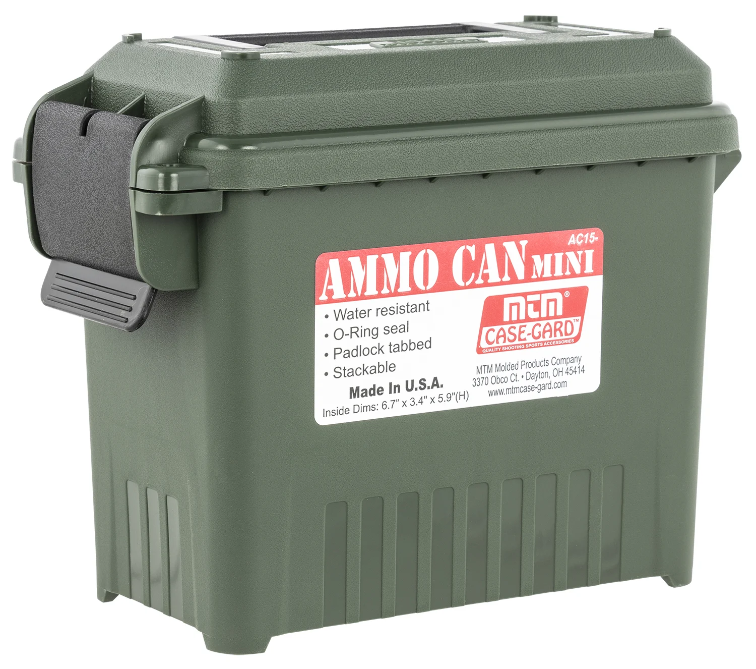 MTM AC1511 Mini Ammo Can Forest Green Polypropylene