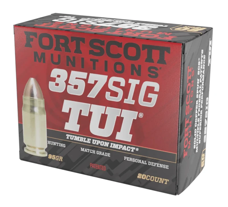 Fort Scott Munitions TUI .357 Sig 95 gr Solid Copper Spun 20 rd box